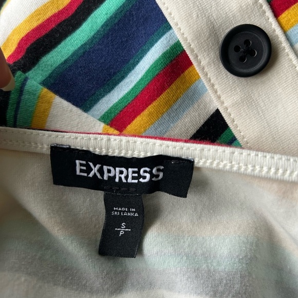 Express Multicolor Stripe Tank Dress Midi Button Detail Excellent Size S - Picture 6 of 9